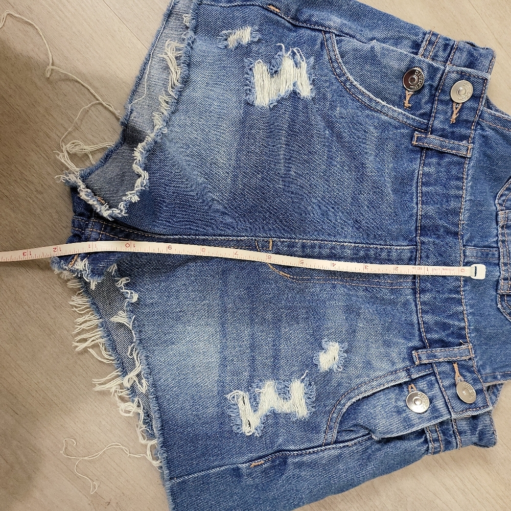 💯 cotton Bootie short jean overalls - Picture 6 of 13